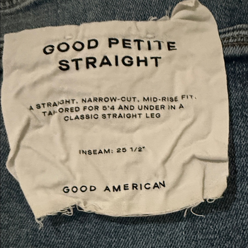 Good American Dark Blue Straight Leg Jeans - Picture 2 of 5